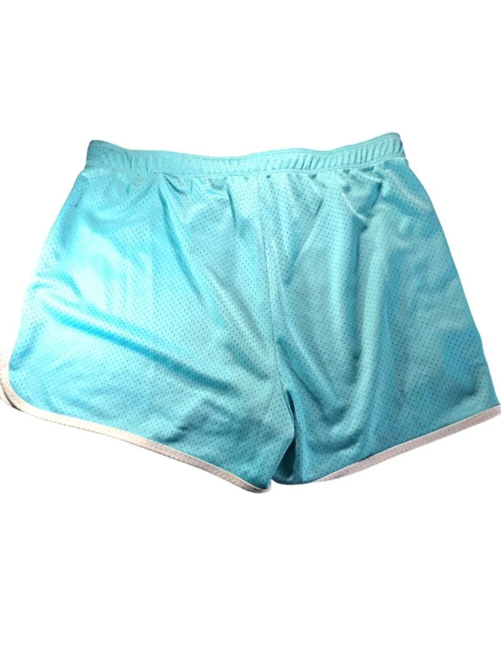 Justice Active Girls Mesh Athletic Shorts Size 20 Plus Light Blue With White Tri